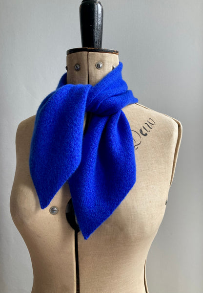 Cobalt Blue: Lambswool Neck-Tie Scarf - Audrey
