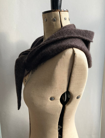 Bitter Chocolate: Lambswool Hooded Scarf - Grace
