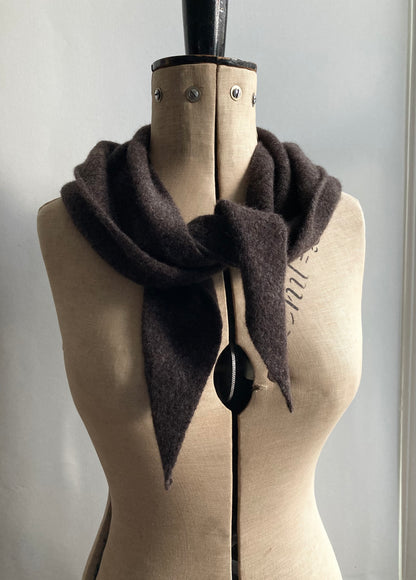 Bitter Chocolate: Lambswool Hooded Scarf - Grace