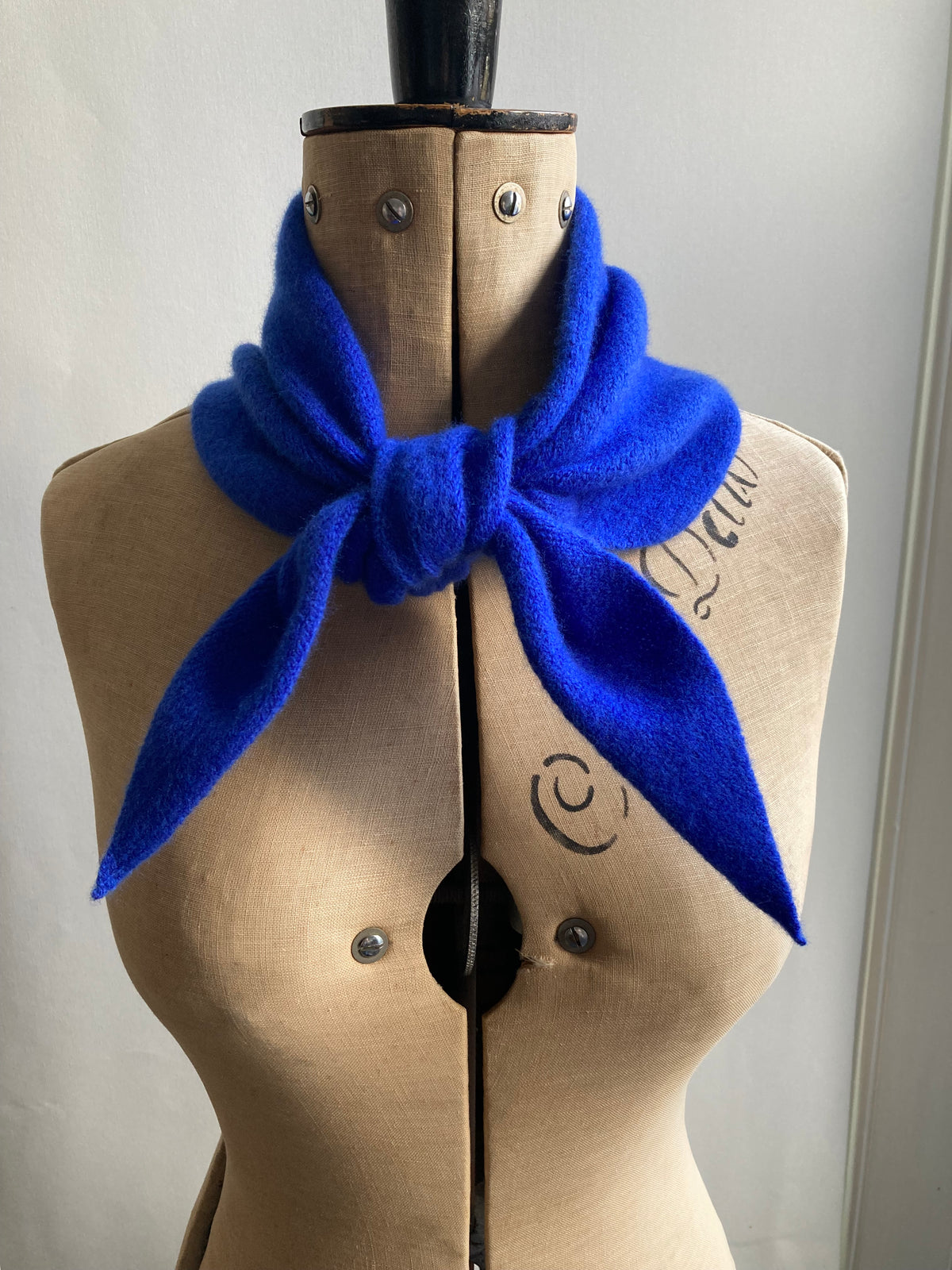 Cobalt Blue: Lambswool Neckerchief Scarf - Ava
