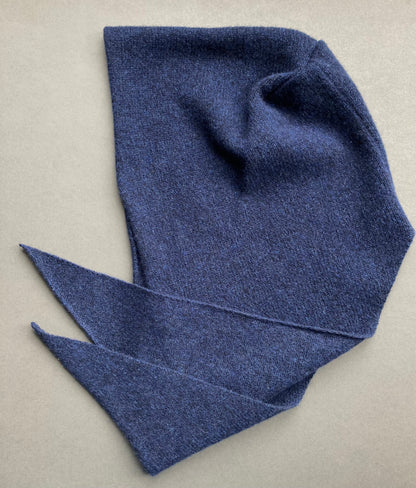 French Navy: Lambswool Hooded Scarf - Grace