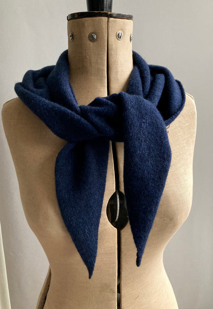 French Navy: Lambswool Hooded Scarf - Grace