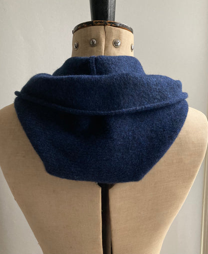 French Navy: Lambswool Hooded Scarf - Grace